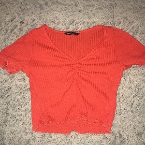 Red crop top